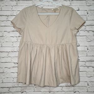 Listicle Beige Peplum Top